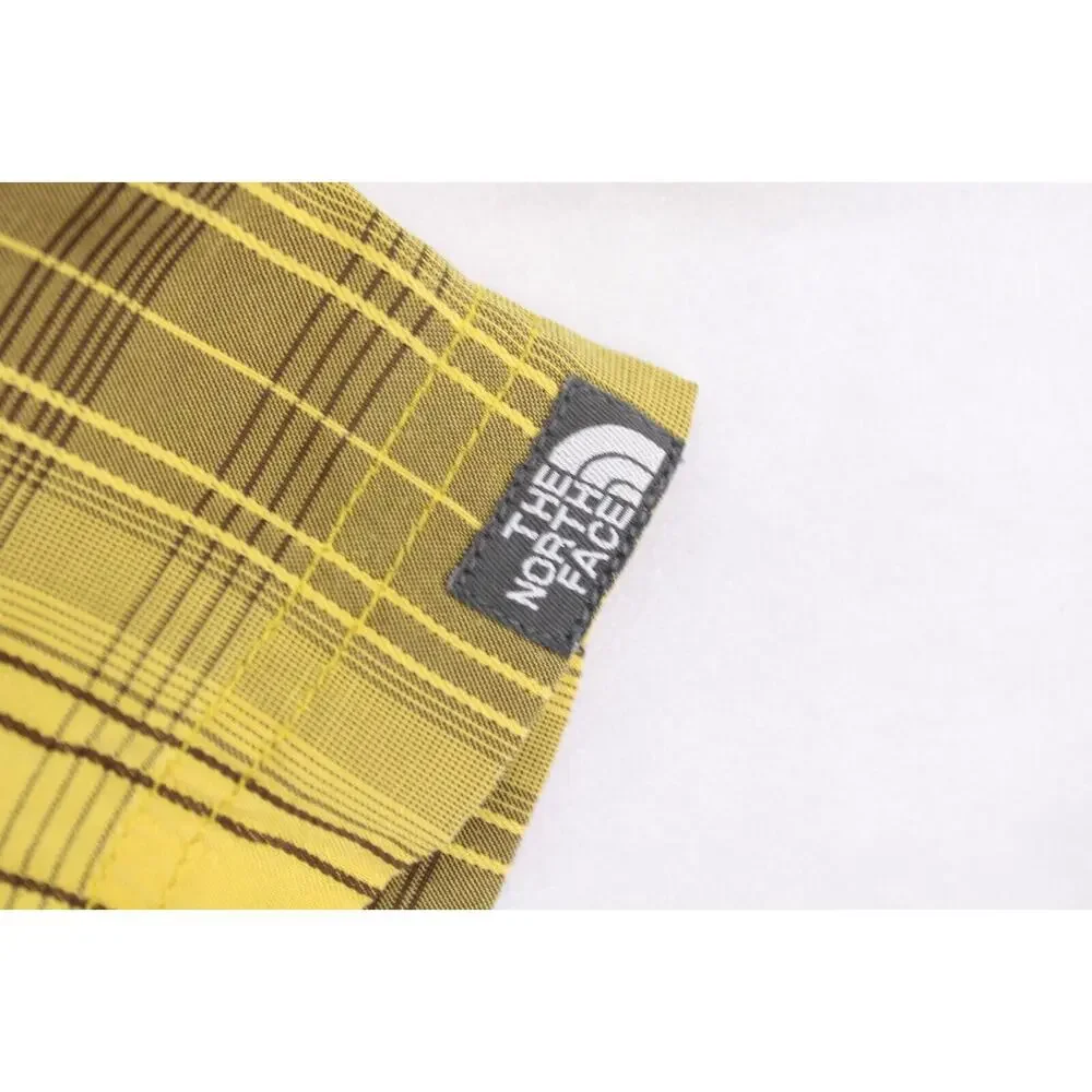 The North Face XXL Men's Plaid Yellow Shirt Button Front Chest Pocket
